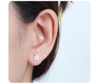 Pretty Flower Silver Stud Earring STS-3235